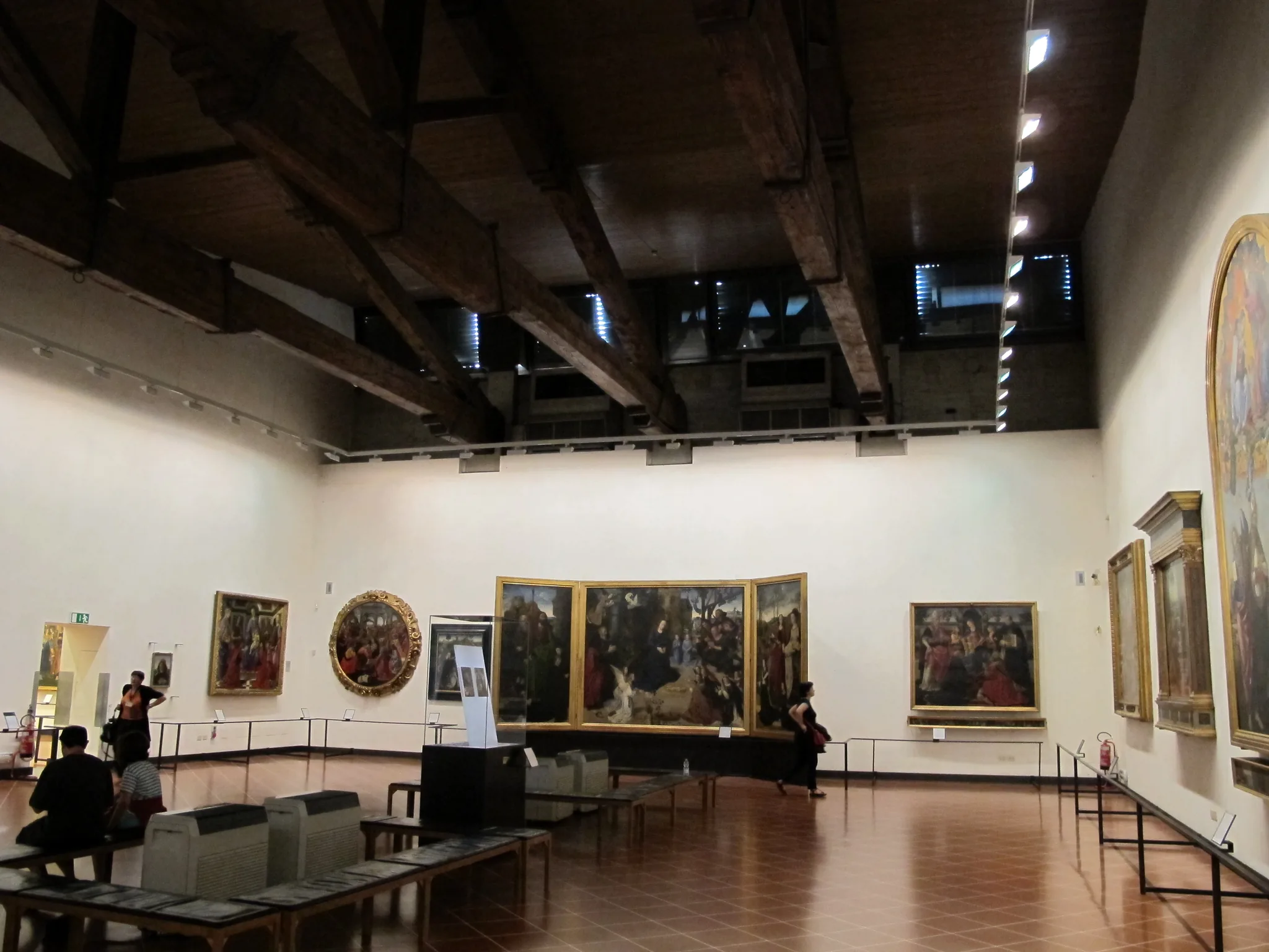 The historic Uffizi Galleries courtyard in Florence